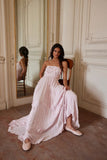 Classic Bridal Gown A Line Strapless Chiffon White Wedding Dresses Minimalist Bridal Gowns HZ1121