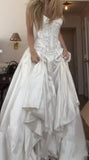 Romantic Bridal Gown A line Sweetheart Satin White Wedding Dresses Minimalist Bridal Gowns HZ1121