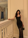 Elegant Mermaid Spaghetti Straps Black 21st Birthday Dress Party Gown Birthday Outfits Birthday Dress Ideas For Women HZ1121