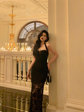 Elegant Mermaid Spaghetti Straps Black 21st Birthday Dress Party Gown Birthday Outfits Birthday Dress Ideas For Women HZ1121