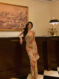 Elegant Mermaid Pink Floral Chiffon 18th Birthday Dress Party Gown Birthday Outfits Birthday Dress Ideas For Women HZ1121