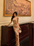 Elegant Mermaid Pink Floral Chiffon 18th Birthday Dress Party Gown Birthday Outfits Birthday Dress Ideas For Women HZ1121