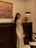 Elegant Mermaid Satin Ivory Sleeveless 21st Birthday Dress Party Gown Birthday Outfits Birthday Dress Ideas For Women HZ1121