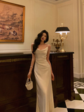 Elegant Mermaid Satin Ivory Sleeveless 21st Birthday Dress Party Gown Birthday Outfits Birthday Dress Ideas For Women HZ1121