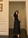 Elegant A line Black Sleeveless 21st Birthday Dress Party Gown Birthday Outfits Birthday Dress Ideas For Women HZ1121