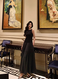 Elegant A line Black Sleeveless 21st Birthday Dress Party Gown Birthday Outfits Birthday Dress Ideas For Women HZ1121
