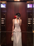 Elegant A line White Polka Dots Sleeveless 21st Birthday Dress Party Gown Birthday Outfits Birthday Dress Ideas For Women HZ1121