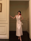 Elegant A line White Polka Dots Sleeveless 21st Birthday Dress Party Gown Birthday Outfits Birthday Dress Ideas For Women HZ1121