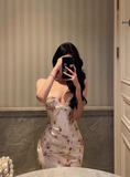 Sexy Mermaid Pink Floral Spaghetti Straps 18th Birthday Dress Party Gown Birthday Outfits Birthday Dress Ideas For Women HZ1121