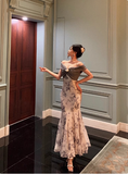 Classy Mermaid Off The Shoulder Floral Long 18th Birthday Dress Party Gown 21st Birthday Outfits Birthday Dress Ideas For Women HZ1121