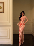 Elegant Mermaid Strapless Pink Floral Sleeveless 21st Birthday Dress Party Gown Birthday Outfits Birthday Dress Ideas For Women HZ1121