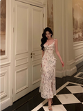 Classy Mermaid Square Floral Chiffon Long 18th Birthday Dress Party Gown 21st Birthday Outfits Birthday Dress Ideas For Women HZ1121
