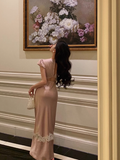 Classy Sheath Pink Satin Long 18th Birthday Dress Party Gown 21st Birthday Outfits Birthday Dress Ideas For Women HZ1121