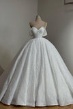 Glitter Sequined Designer Wedding Dresses Ball Gown Off The Shoulder Sequin Wedding Dress Bridal Gowns HZ1121