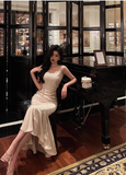 Classy Mermaid Spaghetti Straps Satin Long 18th Birthday Dress Party Gown 21st Birthday Outfits Birthday Dress Ideas For Women HZ1121