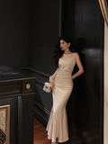 Classy Mermaid Spaghetti Straps Satin Long 18th Birthday Dress Party Gown 21st Birthday Outfits Birthday Dress Ideas For Women HZ1121