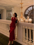 Elegant Sheath Halter Sleeveless Burgundy 21st Birthday Dress Party Gown Birthday Outfits Birthday Dress Ideas For Women HZ1121