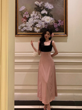 Elegant A line Square Neckline Pink Sleeveless Burgundy 23rd Birthday Dress Party Gown Birthday Outfits Birthday Dress Ideas For Women HZ1121