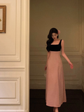 Elegant A line Square Neckline Pink Sleeveless Burgundy 23rd Birthday Dress Party Gown Birthday Outfits Birthday Dress Ideas For Women HZ1121