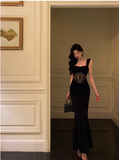 Classy Mermaid Straps Black Long 18th Birthday Dress Party Gown 21st Birthday Outfits Birthday Dress Ideas For Women HZ1121