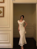 Elegant Sheath Spaghetti Straps White Sleeveless 23rd Birthday Dress Party Gown Birthday Outfits Birthday Dress Ideas For Women HZ1121