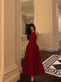Elegant A Line Red Sleeveless 23rd Birthday Dress Party Gown Birthday Outfits Birthday Dress Ideas For Women HZ1121