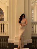 Elegant Sheath Spaghetti Straps Floral White 21st Birthday Dress Party Gown Birthday Outfits Birthday Dress Ideas For Women HZ1121