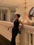 Elegant Mermaid High Neckline Black Sleeveless 23rd Birthday Dress Party Gown Birthday Outfits Birthday Dress Ideas For Women HZ1121