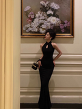 Elegant Mermaid High Neckline Black Sleeveless 23rd Birthday Dress Party Gown Birthday Outfits Birthday Dress Ideas For Women HZ1121