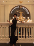 Elegant Mermaid High Neckline Black Sleeveless 23rd Birthday Dress Party Gown Birthday Outfits Birthday Dress Ideas For Women HZ1121