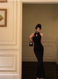 Elegant Mermaid High Neckline Black Sleeveless 23rd Birthday Dress Party Gown Birthday Outfits Birthday Dress Ideas For Women HZ1121