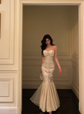 Elegant Mermaid Sweetheart White Sleeveless 23rd Birthday Dress Party Gown Birthday Outfits Birthday Dress Ideas For Women HZ1121