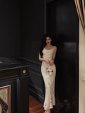 Elegant Sheath Spaghetti Straps White 21st Birthday Dress Party Gown Birthday Outfits Birthday Dress Ideas For Women HZ1121