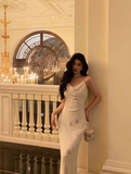 Elegant Sheath Spaghetti Straps White 21st Birthday Dress Party Gown Birthday Outfits Birthday Dress Ideas For Women HZ1121