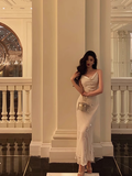 Elegant Sheath Spaghetti Straps White 21st Birthday Dress Party Gown Birthday Outfits Birthday Dress Ideas For Women HZ1121