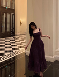 Elegant A Line Square Grape Sleeveless 23rd Birthday Dress Party Gown Birthday Outfits Birthday Dress Ideas For Women HZ1121