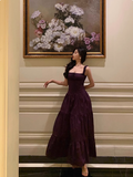 Elegant A Line Square Grape Sleeveless 23rd Birthday Dress Party Gown Birthday Outfits Birthday Dress Ideas For Women HZ1121