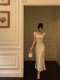 Elegant Mermaid Square White Floral Sleeveless 23rd Birthday Dress Party Gown Birthday Outfits Birthday Dress Ideas For Women HZ1121