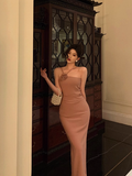 Elegant Sheath Dusty Pink Sleeveless 23rd Birthday Dress Party Gown Birthday Outfits Birthday Dress Ideas For Women HZ1121