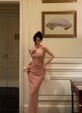 Elegant Sheath Dusty Pink Sleeveless 23rd Birthday Dress Party Gown Birthday Outfits Birthday Dress Ideas For Women HZ1121