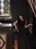 Simple A line Jewel Black Sleeveless 23rd Birthday Dress Party Gown Birthday Outfits Birthday Dress Ideas For Women HZ1121