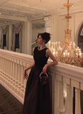 Simple A line Jewel Black Sleeveless 23rd Birthday Dress Party Gown Birthday Outfits Birthday Dress Ideas For Women HZ1121