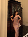Elegant Mermaid Spaghetti Straps Grape 21st Birthday Dress Party Gown Birthday Outfits Birthday Dress Ideas For Women HZ1121