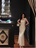 Elegant Mermaid Square White Lace 21st Birthday Dress Party Gown Birthday Outfits Birthday Dress Ideas For Women HZ1121