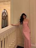 Elegant Mermaid Square Pink Lace 21st Birthday Dress Party Gown Birthday Outfits Birthday Dress Ideas For Women HZ1121