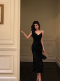 Elegant Mermaid Black Sequin 21st Birthday Dress Party Gown Birthday Outfits Birthday Dress Ideas For Women HZ1121