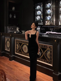 Sexy Mermaid Black Square Neck 21st Birthday Dress Party Gown Birthday Outfits Birthday Dress Ideas For Women HZ1121