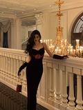 Elegant Mermaid Spaghetti Straps Burgundy Velvet 21st Birthday Dress Party Gown Birthday Outfits Birthday Dress Ideas For Women HZ1121