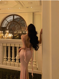 Elegant Mermaid Spaghetti Straps Pink Satin 21st Birthday Dress Party Gown Birthday Outfits Birthday Dress Ideas For Women HZ1121