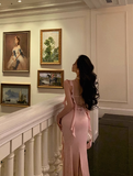 Elegant Mermaid Spaghetti Straps Pink Satin 21st Birthday Dress Party Gown Birthday Outfits Birthday Dress Ideas For Women HZ1121